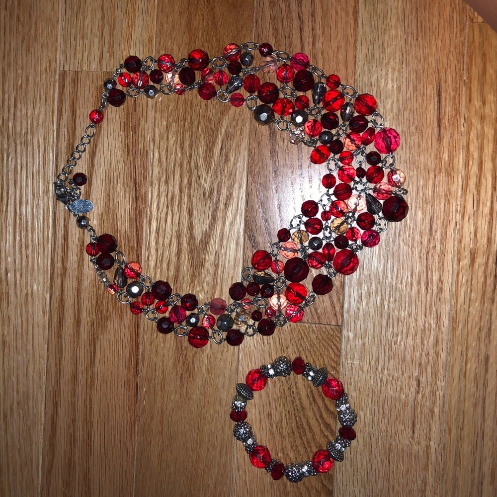 Red beaded necklace